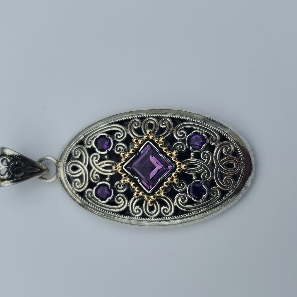 AE 925 14k Amethyst Pendant - Picture 3 of 3